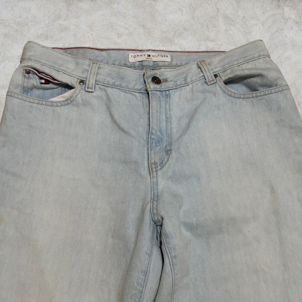 Y2K Tommy Hilfiger Light Blue Women's Straight Leg Jeans Size 8 - Picture 2 of 8